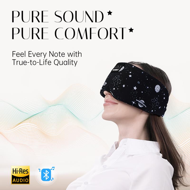 Sleep Eye Mask Bluetooth 5.4 with Adjustable Headband ,Total Blackout for All Night Sleep, Sleep Mask,Travel & Nap Woman ,Man