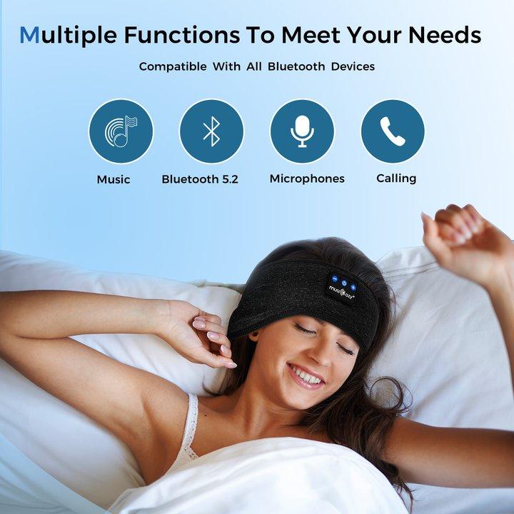 Sleep Headphones Bluetooth Headband, Headband Headphones Wireless Earphones Hi-Fi Music Sleep Earbuds, Sleep Mask for Sleeping, Sports, Gifts, Workout, Jogging,Yoga, Meditation Electronic Headset