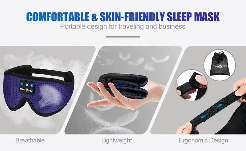 3D Eyemask Bluetooth Sleep Mask Breathable Headset,Provide 3D Comfort for Side Sleepers,Blackout Sleep Mask for Home,Travel,Christmas Gift