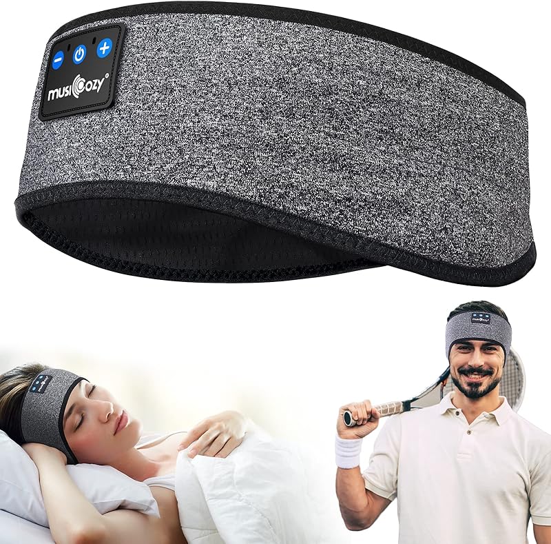 MUSICOZY Sleep Headphones, Bluetooth 5.4 Headband Headphones Wireless Earbuds Earphones with HD Stereo Speakers for Running Workout Jogging Yoga Gift