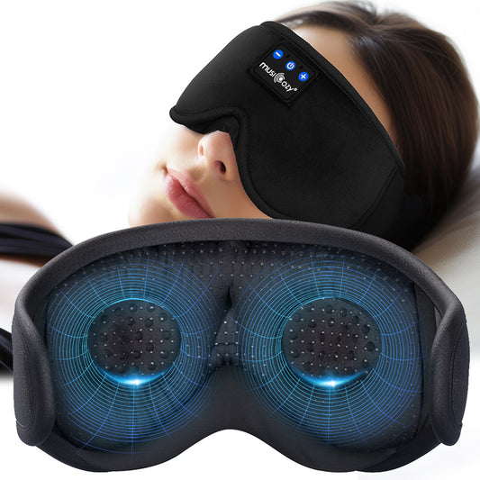 MUSICOZY Bluetooth sleep eye mask, a good helper for sleep, the gospel of side sleepers, ergonomic, suitable for lunch breaks, sleeping at night, listening to music, phone calls, men and women applicable