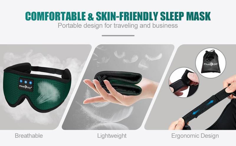 Sleep Headphones Breathable Bluetooth Headband 3D Sleeping Headphones, Stereo Wireless Music Eye Mask Sleep for Side Sleeper Women