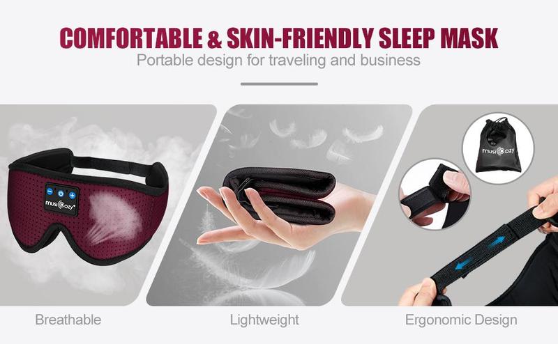 Ice silk eye mask Bluetooth Headphones Wireless,Suitable for side sleeping during lunch break Audio Electronic