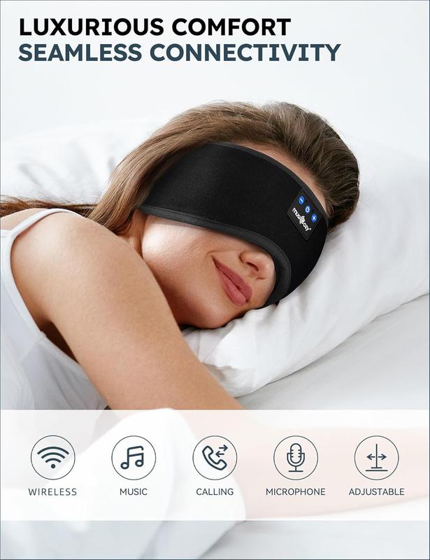 MUSICOZY Bluetooth sleep eye mask, a good helper for sleep, the gospel of side sleepers, ergonomic, suitable for lunch breaks, sleeping at night, listening to music, phone calls, men and women applicable
