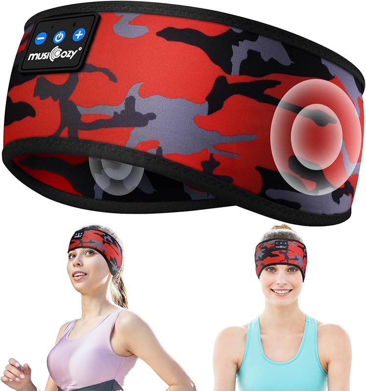 MUSICOZY Sleep Headphones, Bluetooth 5.4 Headband Headphones Wireless Earbuds Earphones with HD Stereo Speakers for Running Workout Jogging Yoga Gift