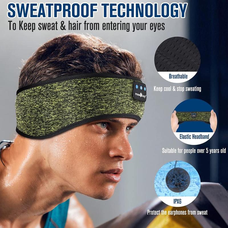 Bluetooth Headband Sports Sleep Headphones, Wireless Music Sleeping Headphones Sleep Eye Mask Earbuds Earphones for Side Sleepers Christmas Gift,Running Insomnia Travel Yoga Office