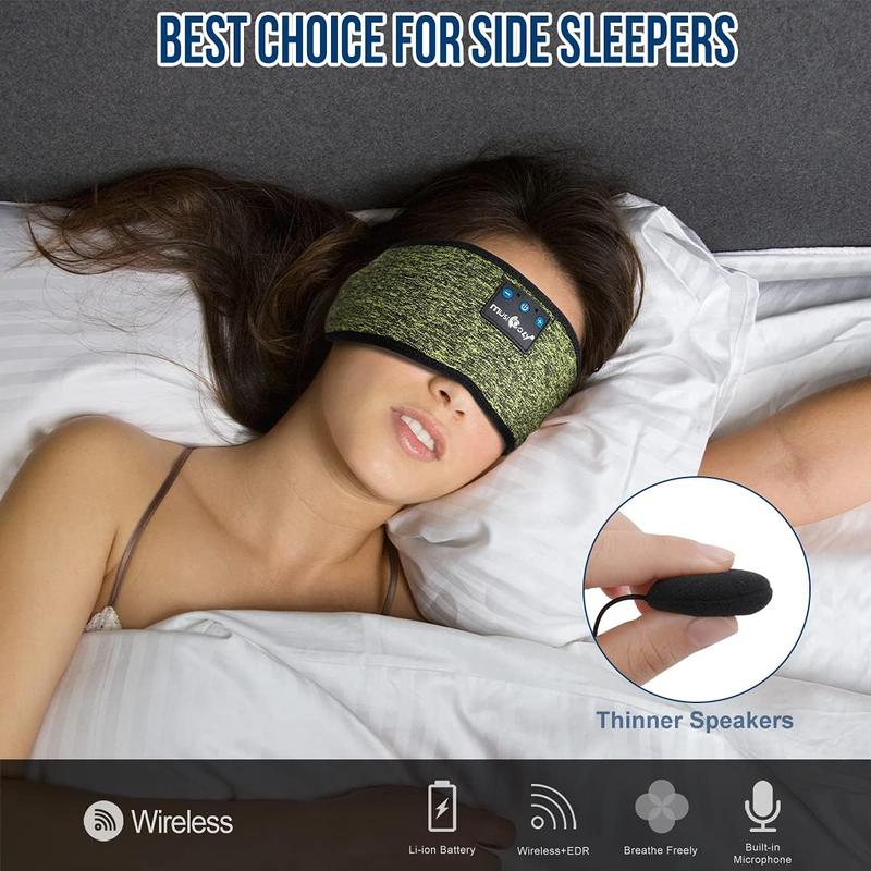 Bluetooth Headband Sports Sleep Headphones, Wireless Music Sleeping Headphones Sleep Eye Mask Earbuds Earphones for Side Sleepers Christmas Gift,Running Insomnia Travel Yoga Office