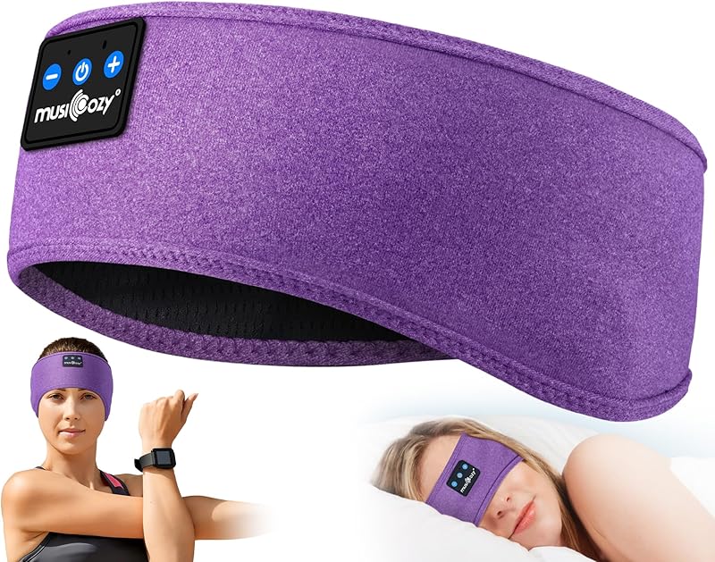 MUSICOZY Sleep Headphones, Bluetooth 5.4 Headband Headphones Wireless Earbuds Earphones with HD Stereo Speakers for Running Workout Jogging Yoga Gift