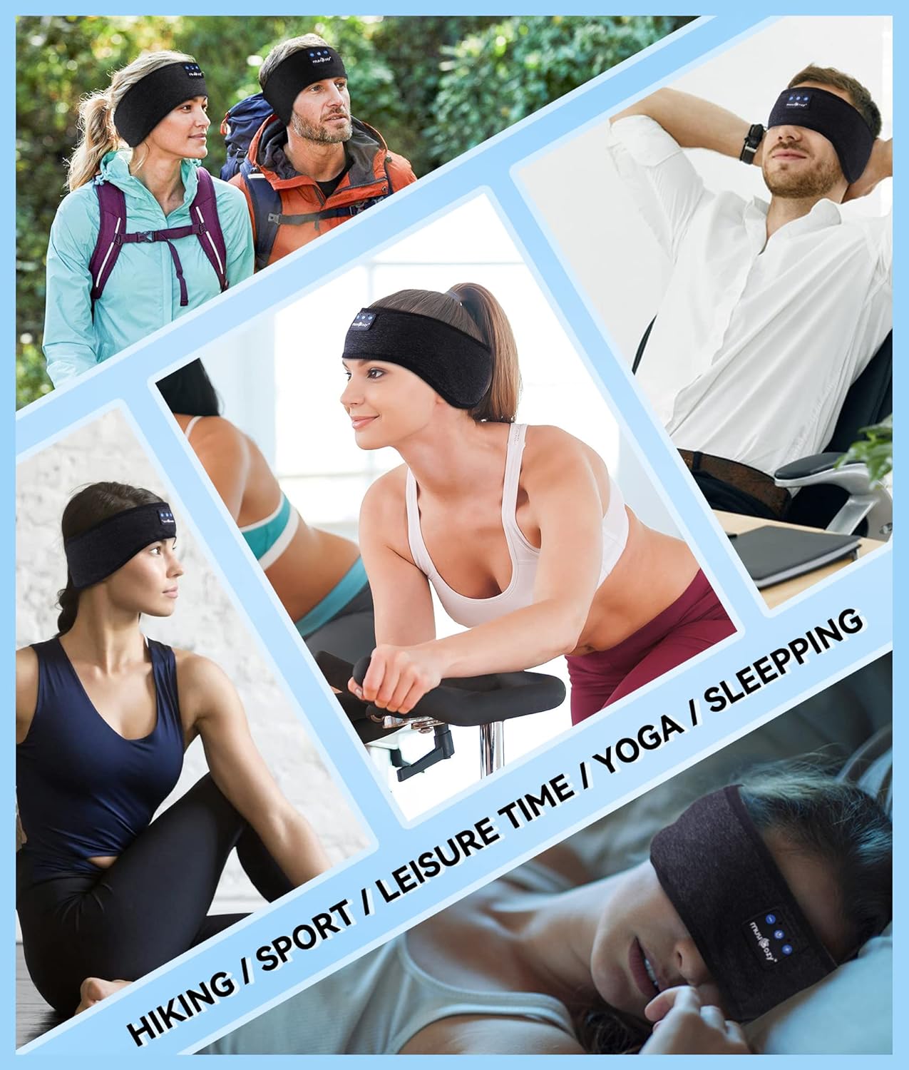 MUSICOZY Bluetooth 5.4 Headband Headphones, Wireless Sleep Mask with HD Stereo Speakers for Sports, Running, Yoga, and Relaxation – Ideal Gifts for Men, Women, and Teens