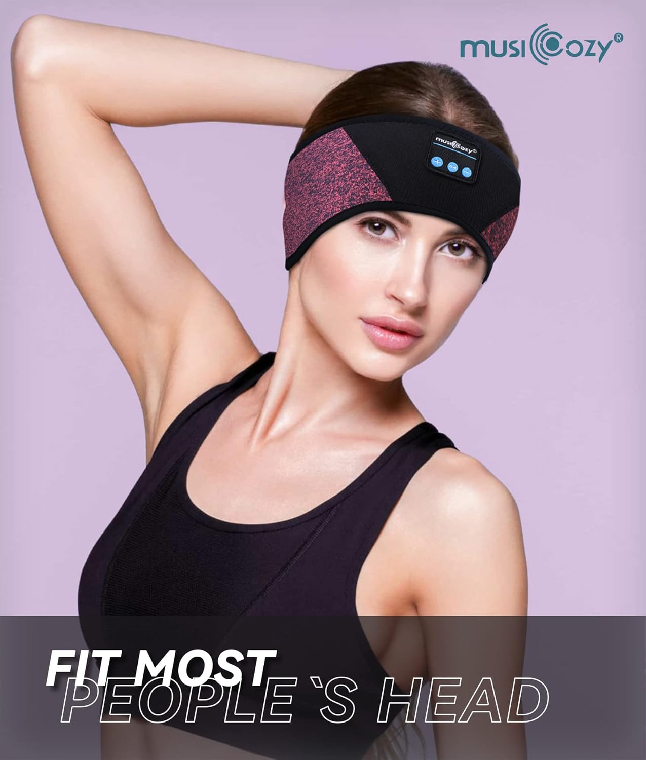 MUSICOZY Bluetooth 5.4 Sleep Headphones Headband, Wireless Music Earphones with Sleep Eye Mask, Cool Tech Gadgets for Women, Mom, Sports, Workout, Running, Unique Gifts