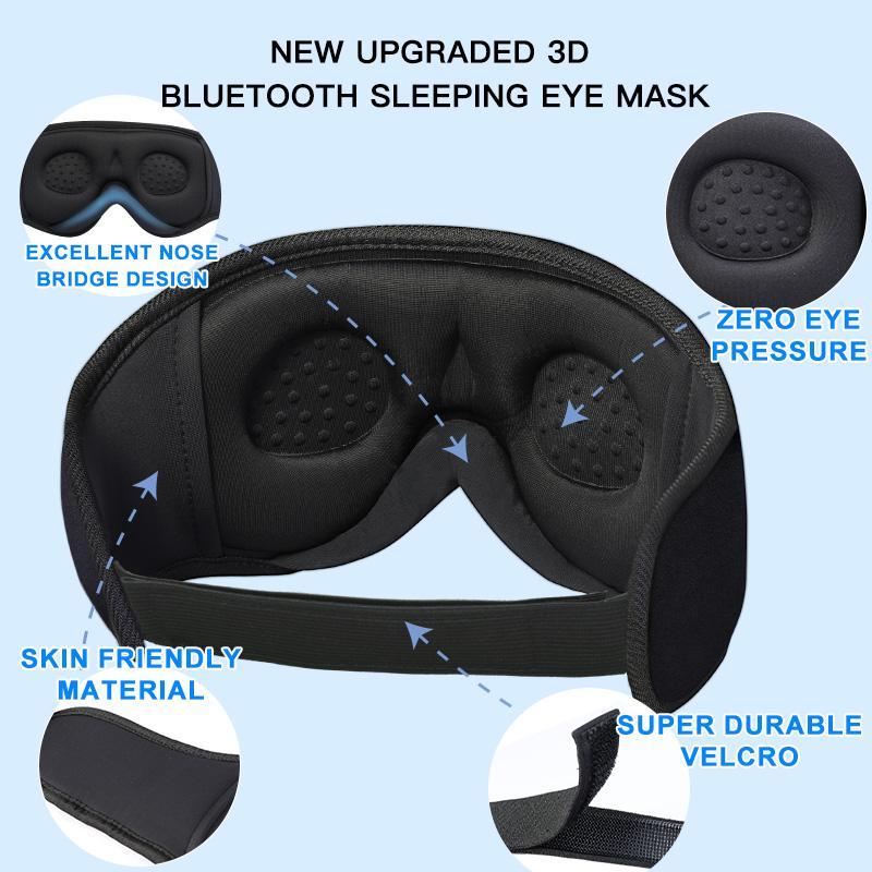 Sleep Headphones Breathable Bluetooth Headband 3D Sleeping Headphones, Stereo Wireless Music Eye Mask Sleep for Side Sleeper Women