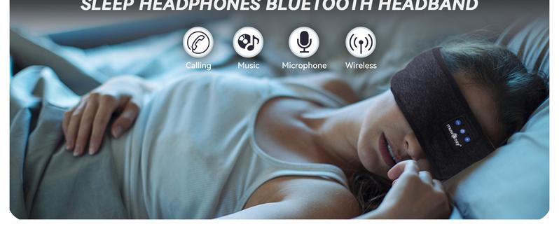Sleep Headphones Bluetooth Headband, Headband Headphones Wireless Earphones Hi-Fi Music Sleep Earbuds, Sleep Mask for Sleeping, Sports, Gifts, Workout, Jogging,Yoga, Meditation Electronic Headset