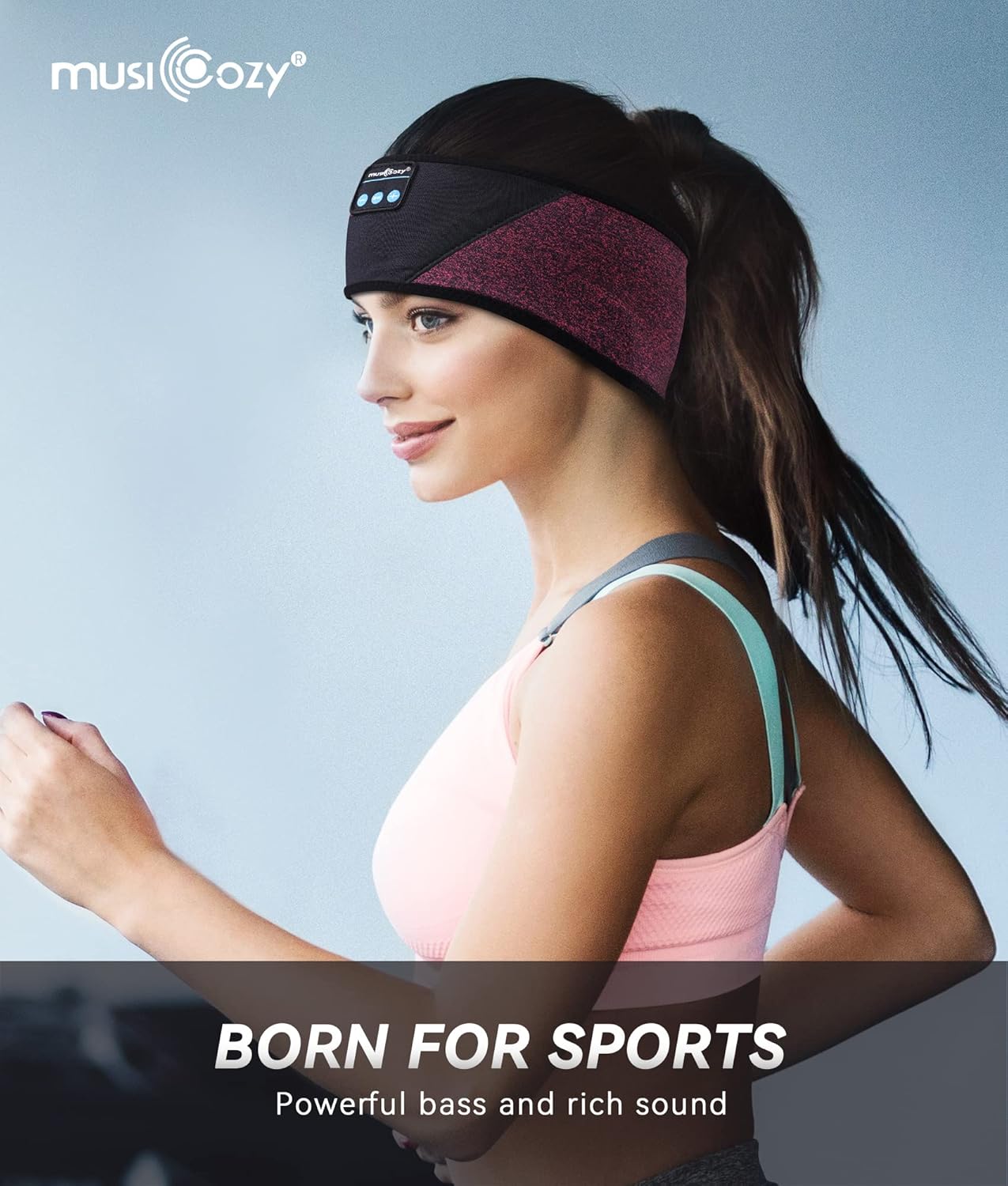 MUSICOZY Bluetooth 5.4 Sleep Headphones Headband, Wireless Music Earphones with Sleep Eye Mask, Cool Tech Gadgets for Women, Mom, Sports, Workout, Running, Unique Gifts