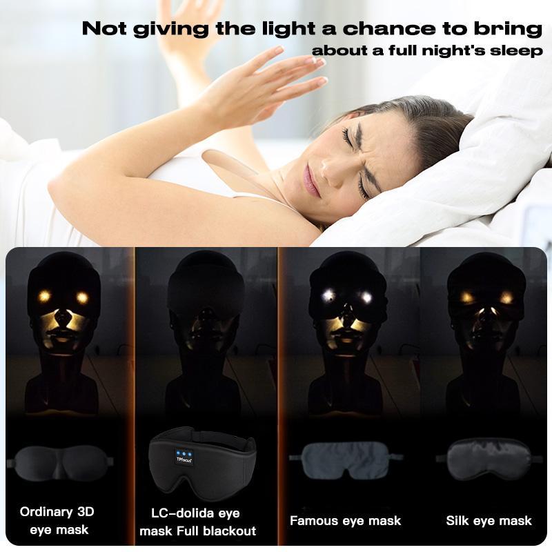 3D Eyemask Bluetooth Sleep Mask Breathable Headset,Provide 3D Comfort for Side Sleepers,Blackout Sleep Mask for Home,Travel,Christmas Gift