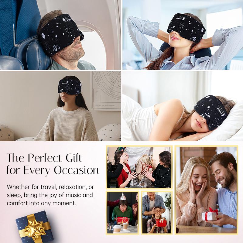 Sleep Eye Mask Bluetooth 5.4 with Adjustable Headband ,Total Blackout for All Night Sleep, Sleep Mask,Travel & Nap Woman ,Man