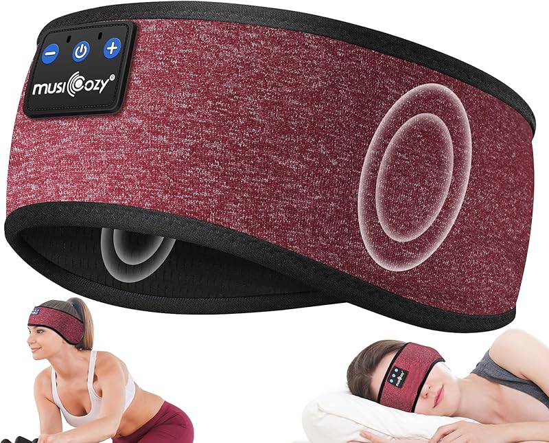 MUSICOZY Sleep Headphones Bluetooth 5.4 Headband, Sports Wireless Earphones Sweat Resistant Earbuds Sleeping Headphone with Ultra-Thin HD Stereo Speaker for Workout Running Cool Gadgets Unique Gifts