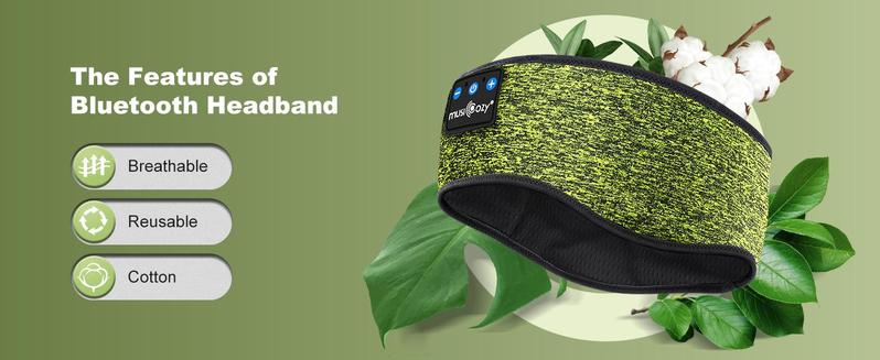 Bluetooth Headband Sports Sleep Headphones, Wireless Music Sleeping Headphones Sleep Eye Mask Earbuds Earphones for Side Sleepers Christmas Gift,Running Insomnia Travel Yoga Office