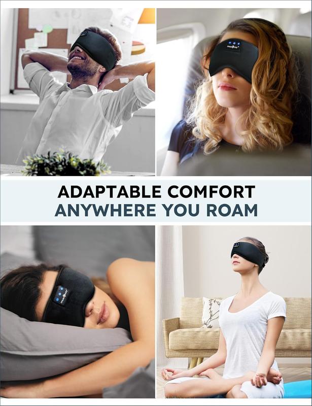 MUSICOZY Bluetooth sleep eye mask, a good helper for sleep, the gospel of side sleepers, ergonomic, suitable for lunch breaks, sleeping at night, listening to music, phone calls, men and women applicable