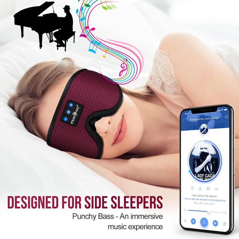 Ice silk eye mask Bluetooth Headphones Wireless,Suitable for side sleeping during lunch break Audio Electronic