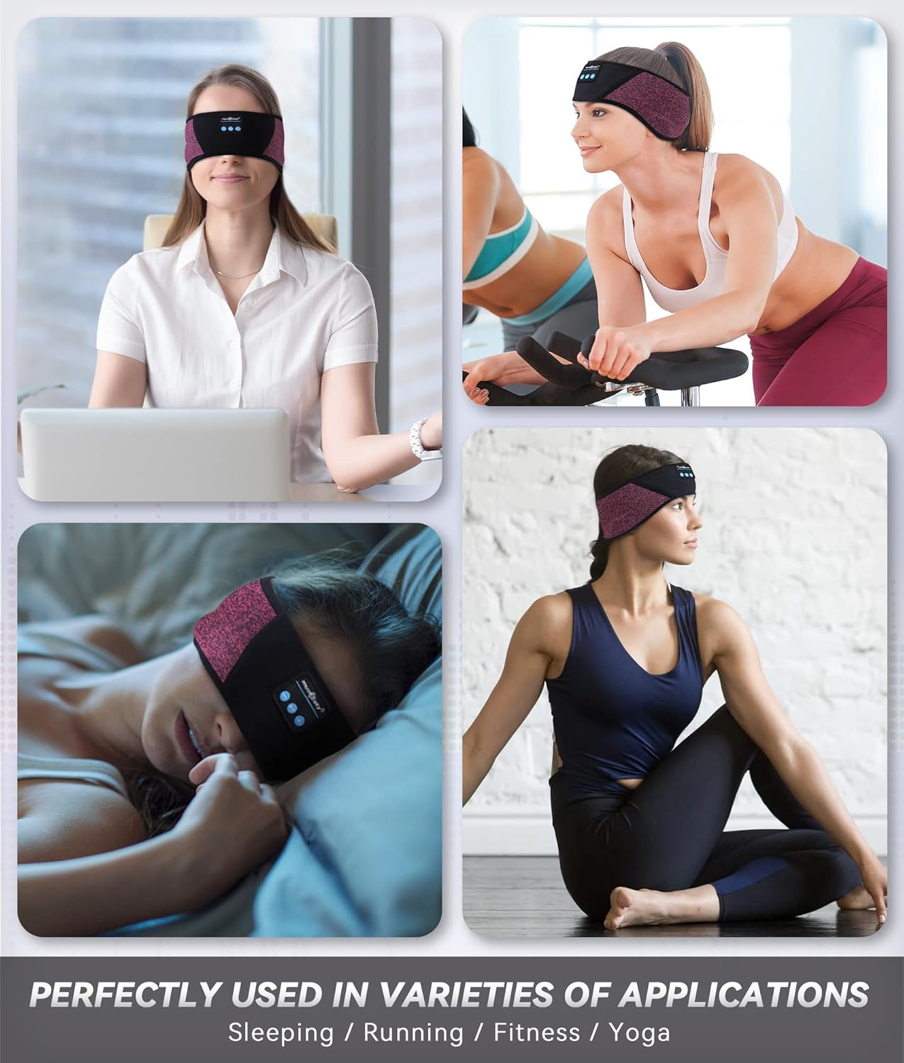MUSICOZY Bluetooth 5.4 Sleep Headphones Headband, Wireless Music Earphones with Sleep Eye Mask, Cool Tech Gadgets for Women, Mom, Sports, Workout, Running, Unique Gifts