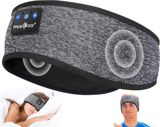 MUSICOZY Sleep Headphones Bluetooth 5.4 Headband, Wireless Earphones Music Sleep Earbuds Sleeping Eye Mask with HD Stereo Speakers for Workout Running Travel Yoga, Ideal Gifts for Women Men