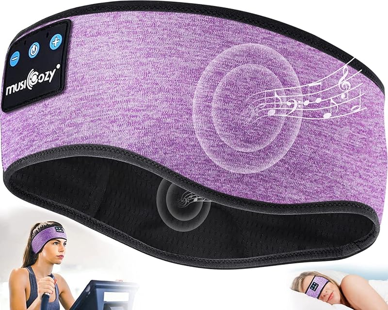 MUSICOZY Sleep Headphones, Bluetooth 5.4 Headband Headphones Wireless Earbuds Earphones with HD Stereo Speakers for Running Workout Jogging Yoga Gift