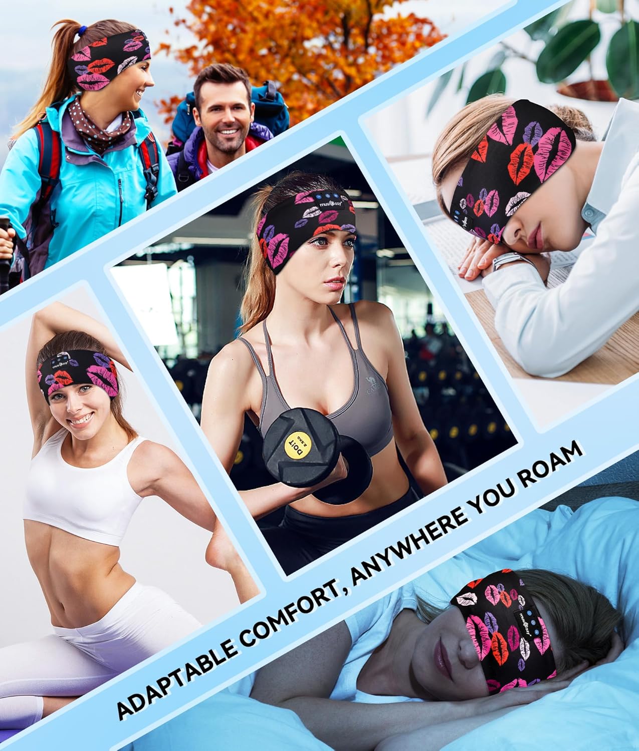 MUSICOZY Sleep Headphones, Bluetooth 5.4 Headband Headphones Wireless Earbuds Earphones with HD Stereo Speakers for Running Workout Jogging Yoga Gift