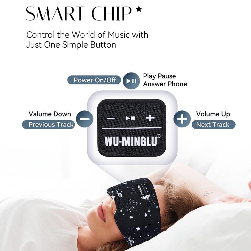 Sleep Eye Mask Bluetooth 5.4 with Adjustable Headband ,Total Blackout for All Night Sleep, Sleep Mask,Travel & Nap Woman ,Man