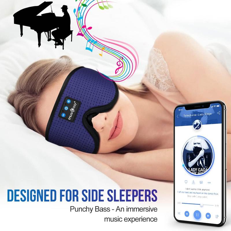 3D Eyemask Bluetooth Sleep Mask Breathable Headset,Provide 3D Comfort for Side Sleepers,Blackout Sleep Mask for Home,Travel,Christmas Gift