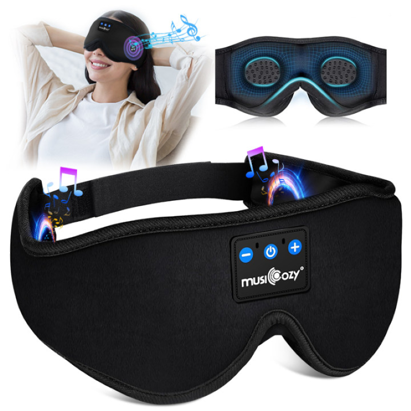 MUSICOZY Bluetooth sleep eye mask, a good helper for sleep, the gospel of side sleepers, ergonomic, suitable for lunch breaks, sleeping at night, listening to music, phone calls, men and women applicable