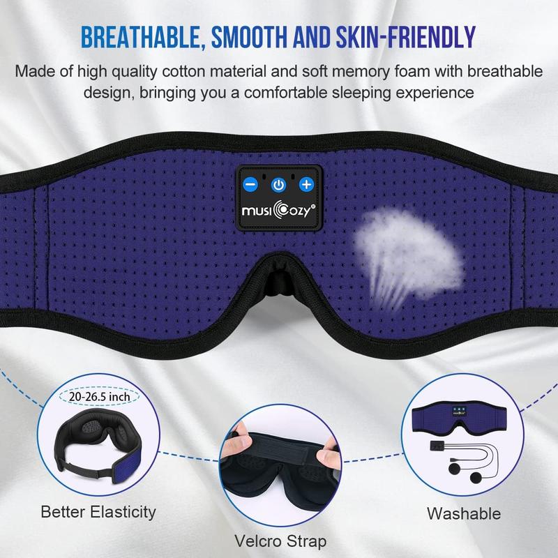 3D Eyemask Bluetooth Sleep Mask Breathable Headset,Provide 3D Comfort for Side Sleepers,Blackout Sleep Mask for Home,Travel,Christmas Gift