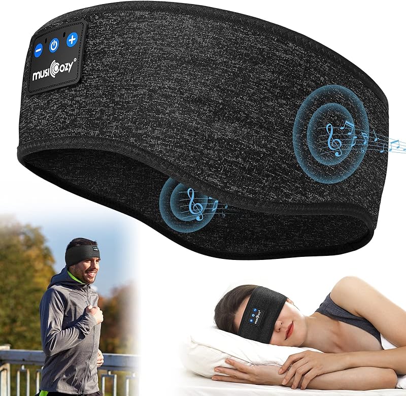 MUSICOZY Sleep Headphones, Bluetooth 5.4 Headband Headphones Wireless Earbuds Earphones with HD Stereo Speakers for Running Workout Jogging Yoga Gift