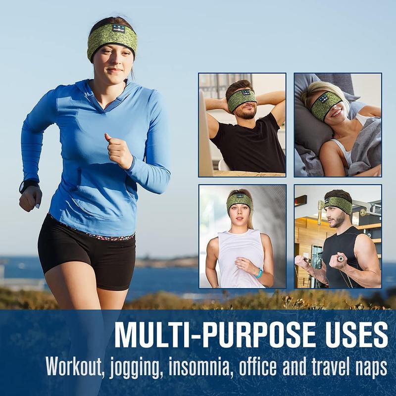 Bluetooth Headband Sports Sleep Headphones, Wireless Music Sleeping Headphones Sleep Eye Mask Earbuds Earphones for Side Sleepers Christmas Gift,Running Insomnia Travel Yoga Office