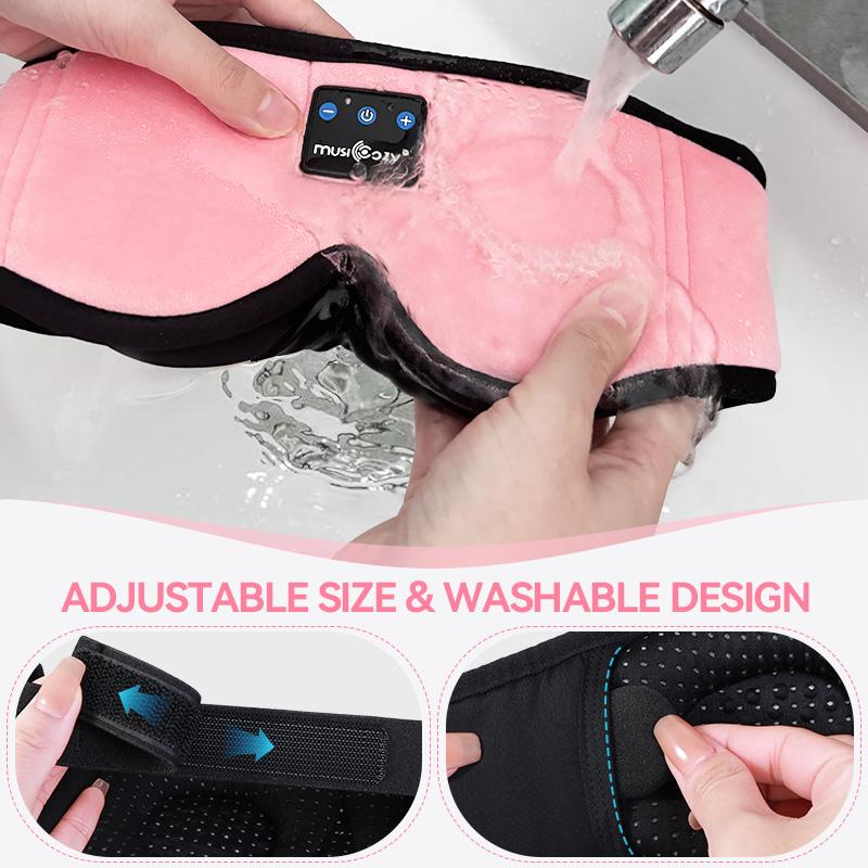 MUSICOZY Sleep Headphones, Bluetooth 5.4 eye mask, ergonomic design, noise reduction, light blocking, comfortable, suitable for side sleepers and those with sleep disorders