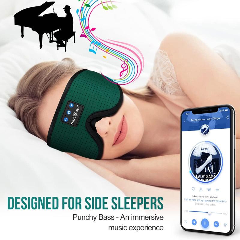 Sleep Headphones Breathable Bluetooth Headband 3D Sleeping Headphones, Stereo Wireless Music Eye Mask Sleep for Side Sleeper Women