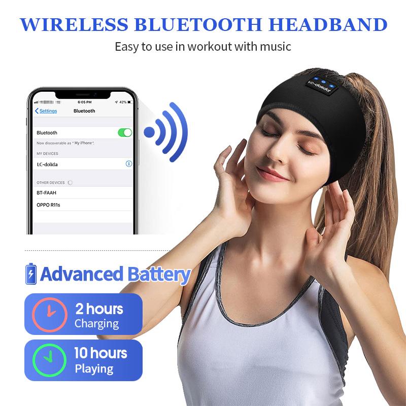 Sleep Headphones Bluetooth Headband, Sports Wireless Earphones, Ultra-Thin HD Stereo Speaker for Workout Running Earphones for Sleeping, Running, Yoga, Christmas Gifts for Men, Women, Teens