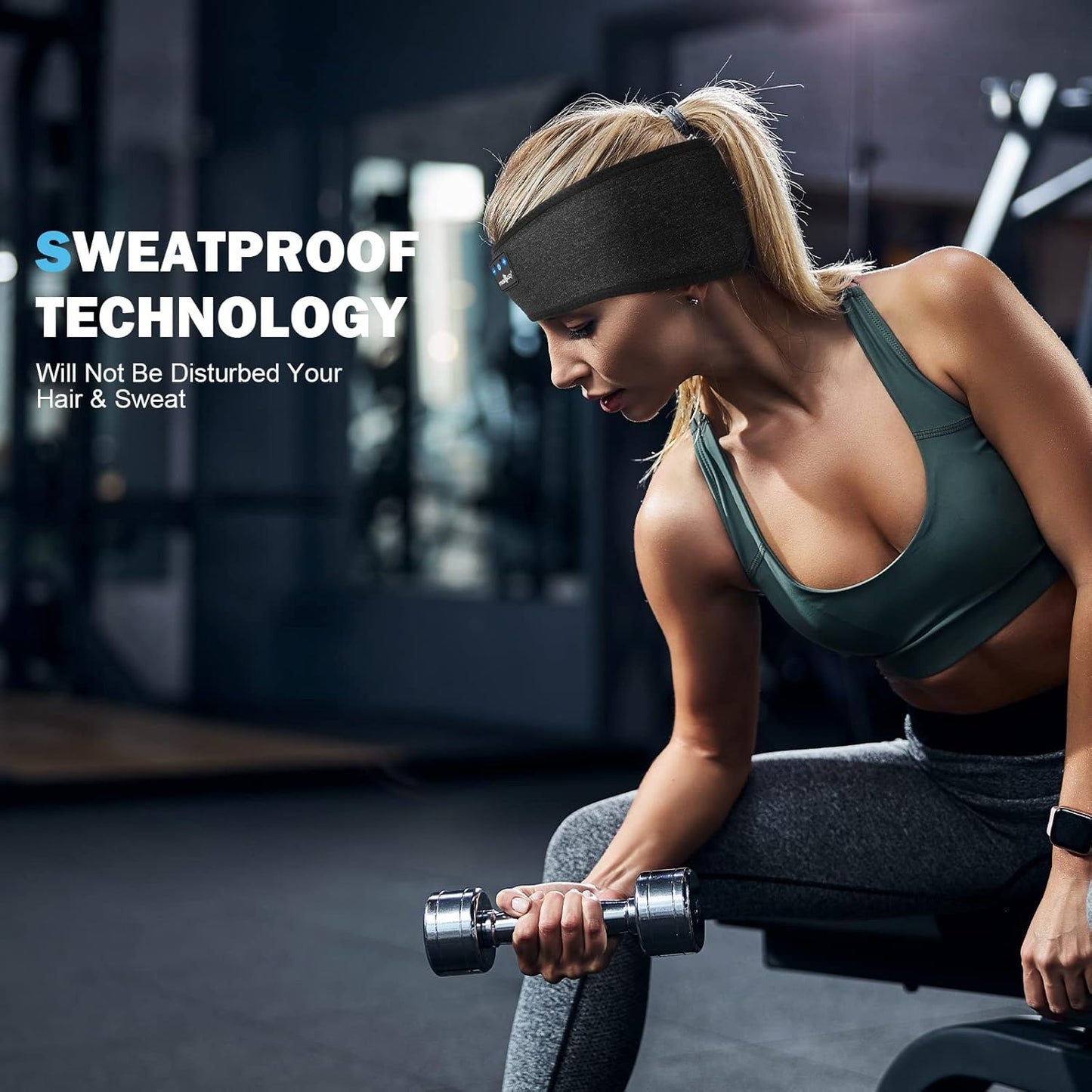 MUSICOZY Sleep Headphones Bluetooth Headband, Wireless Headband Headphones Sleeping Earbuds Ideal Christmas Unique Gifts for Men Women Girl Boys for Yoga Travel Cool Tech Gadgets