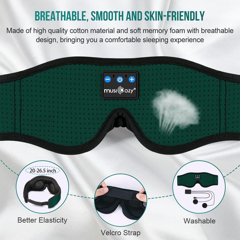 Sleep Headphones Breathable Bluetooth Headband 3D Sleeping Headphones, Stereo Wireless Music Eye Mask Sleep for Side Sleeper Women