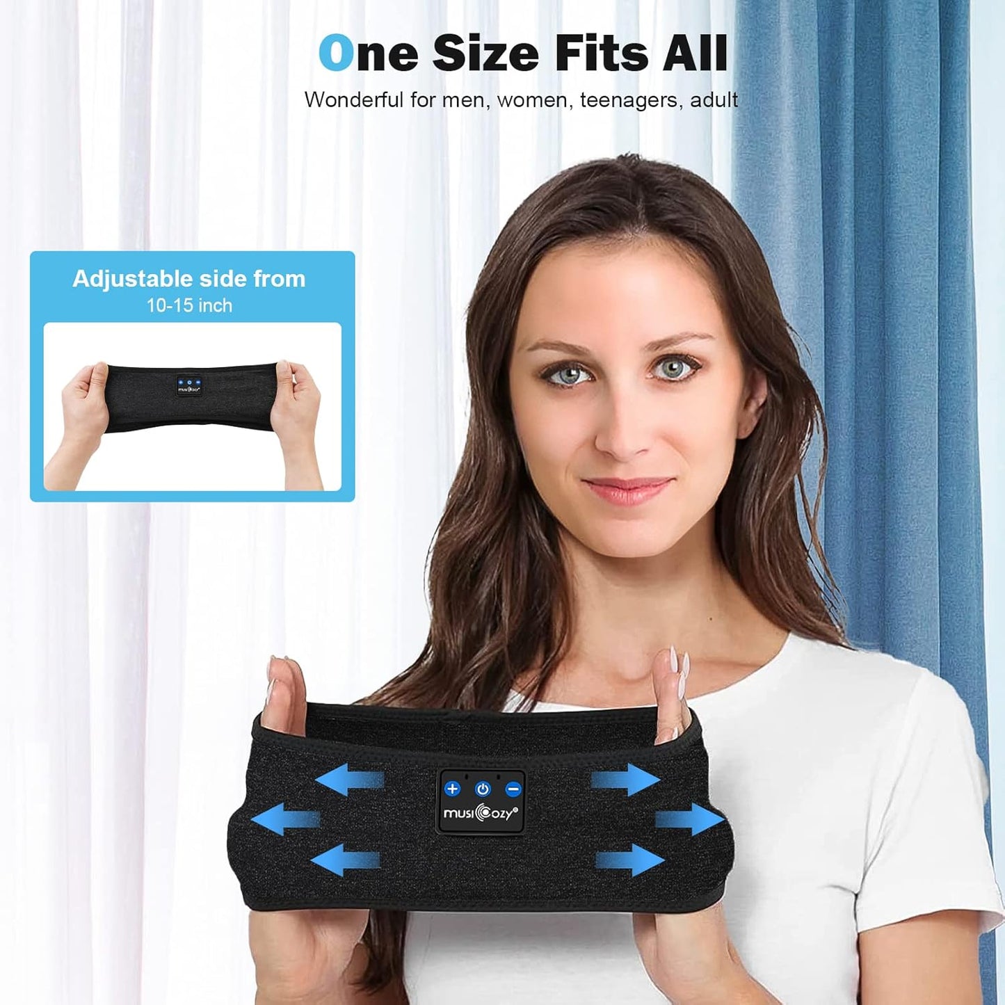 MUSICOZY Sleep Headphones Bluetooth Headband, Wireless Headband Headphones Sleeping Earbuds Ideal Christmas Unique Gifts for Men Women Girl Boys for Yoga Travel Cool Tech Gadgets