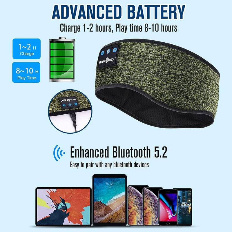 Bluetooth Headband Sports Sleep Headphones, Wireless Music Sleeping Headphones Sleep Eye Mask Earbuds Earphones for Side Sleepers Christmas Gift,Running Insomnia Travel Yoga Office
