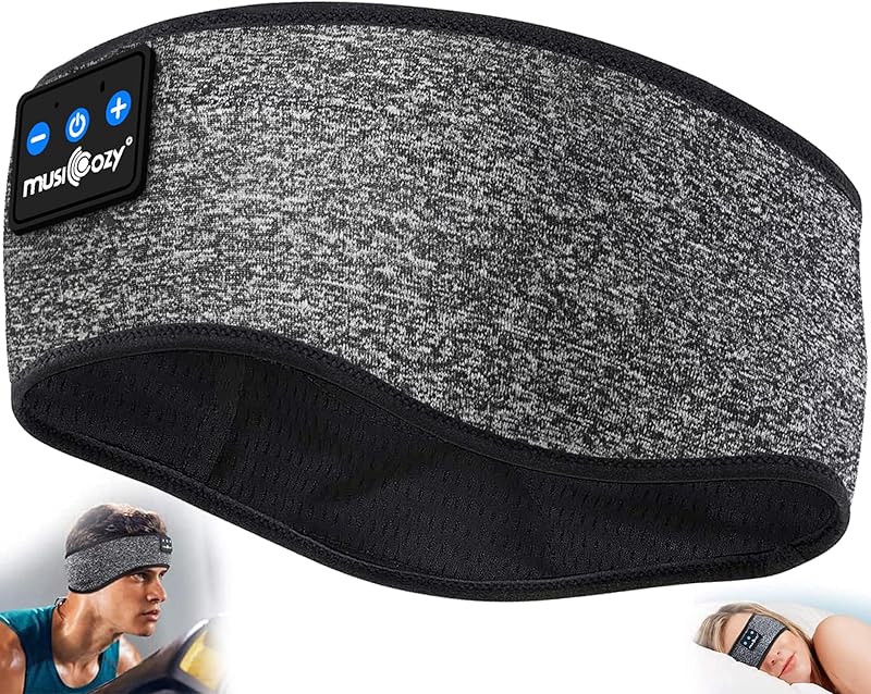 MUSICOZY Bluetooth 5.4 Sleep Headphones Headband, Wireless Music Earphones with Sleep Eye Mask, Cool Tech Gadgets for Women, Mom, Sports, Workout, Running, Unique Gifts