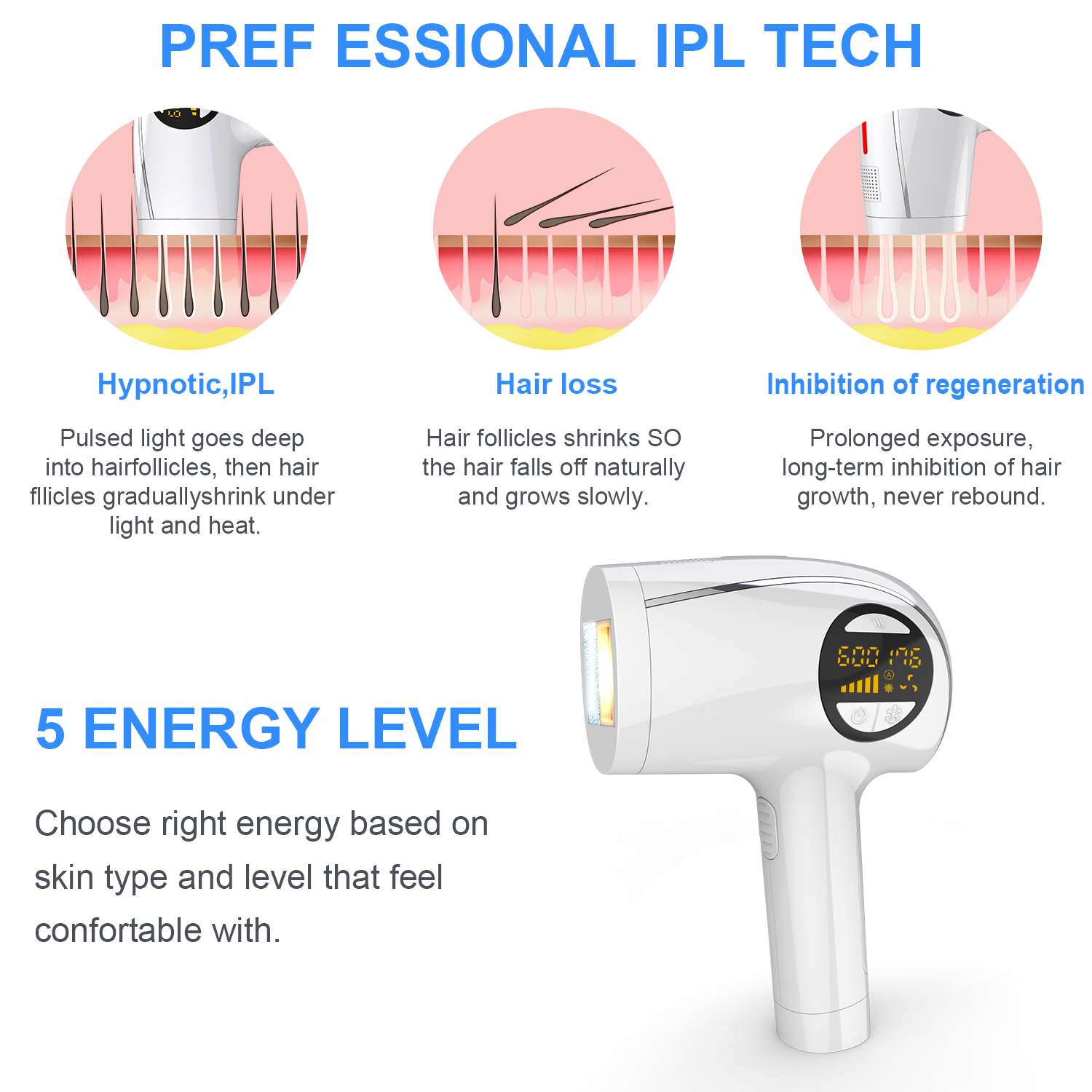 Hair Removal for Women and Man IPL hair removal Permanent Painless Facial body Profesional Hair Remover Device Hair Treatment Wholebody Home Use