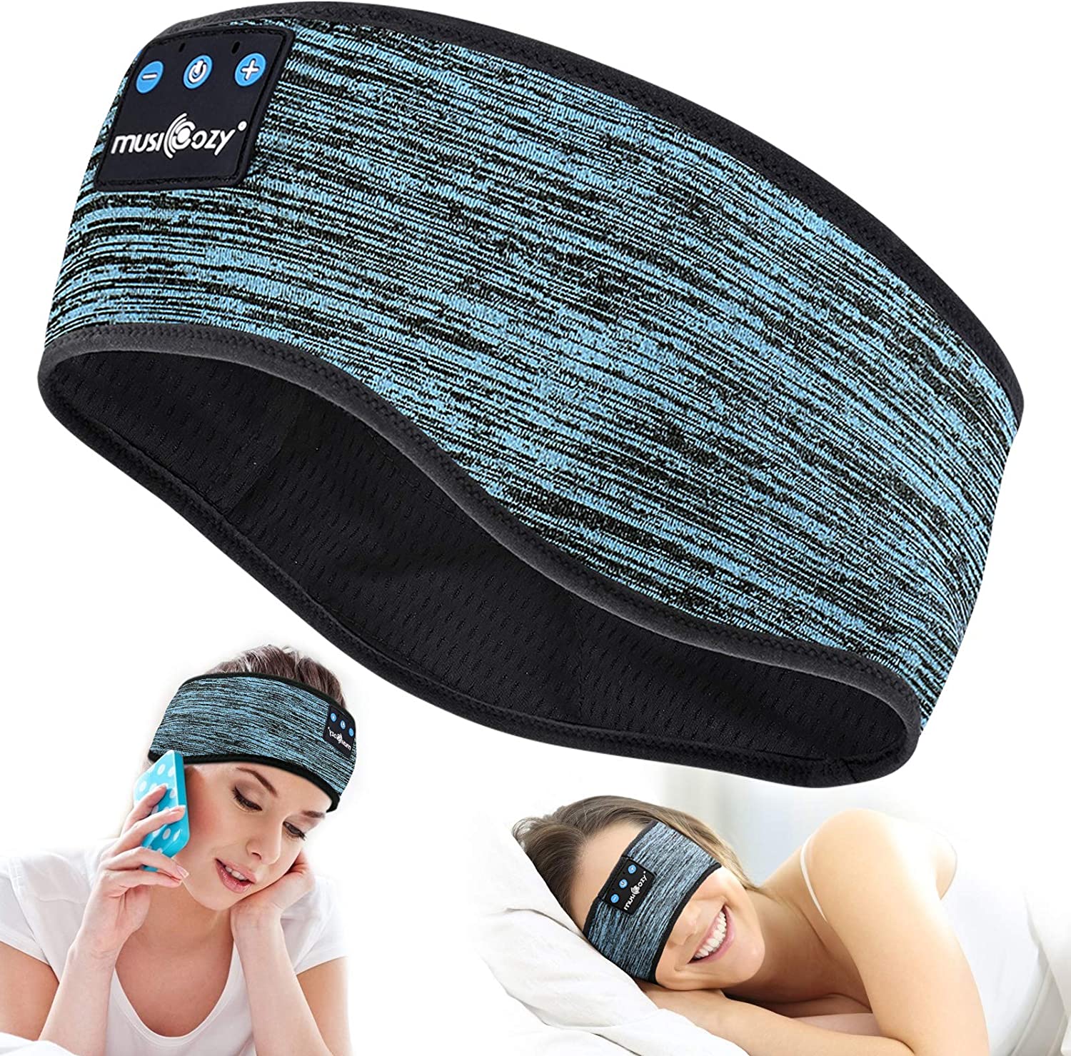 Sleep Headphones Wireless Bluetooth Headband, TOPOINT Music Sports Sleeping Headband Headphones for Workout, Jogging, Yoga (Blue