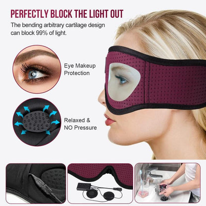Ice silk eye mask Bluetooth Headphones Wireless,Suitable for side sleeping during lunch break Audio Electronic