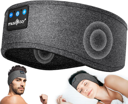 MUSICOZY Sleep Headphones Bluetooth 5.4 Headband, Sports Wireless Earphones Sweat Resistant Earbuds Sleeping Headphone with Ultra-Thin HD Stereo Speaker for Workout Running Cool Gadgets Unique Gifts
