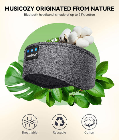 MUSICOZY Sleep Headphones Bluetooth 5.4 Headband, Sports Wireless Earphones Sweat Resistant Earbuds Sleeping Headphone with Ultra-Thin HD Stereo Speaker for Workout Running Cool Gadgets Unique Gifts