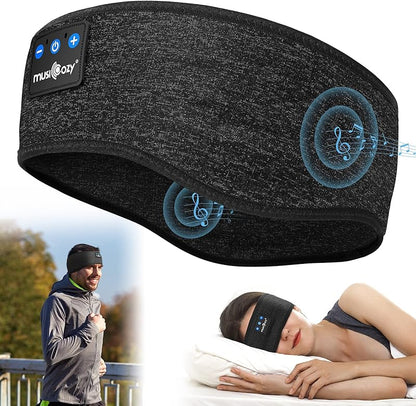 MUSICOZY Bluetooth 5.4 Sleep Headphones Headband, Wireless Music Earphones with Sleep Eye Mask, Cool Tech Gadgets for Women, Mom, Sports, Workout, Running, Unique Gifts