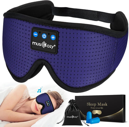 MUSICOZY Sleep Headphones Bluetooth Sleep Eye Mask for Sleeping, Headband Wireless Music Sleeping Masks Headphones, Sleep Earbuds for Side Sleepers Men Women with Speakers Cool Tech Gadgets(Grey)