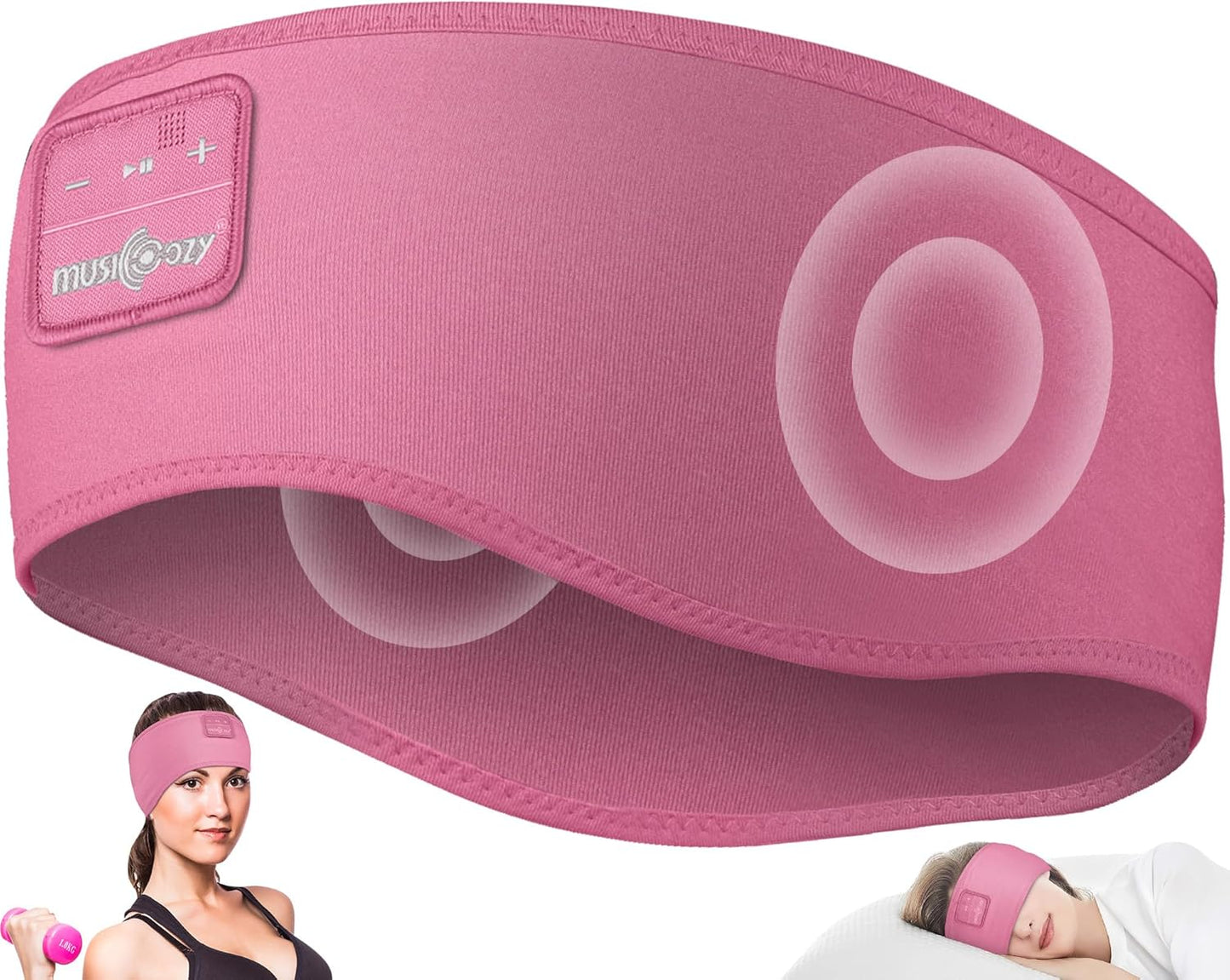 MUSICOZY Sleep Headphones Wireless Bluetooth 5.4 Headband, Music Sports Sleeping Headband Headphones Earbuds Earphones for Women Girls Mom Workout Running Jogging Yoga Cool Gadgets Unique Gifts