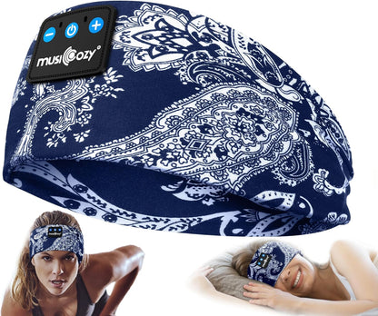 MUSICOZY Sleep Headphones Bluetooth 5.4 Headband, Sports Wireless Earphones Sweat Resistant Earbuds Sleeping Headphone with Ultra-Thin HD Stereo Speaker for Workout Running Cool Gadgets